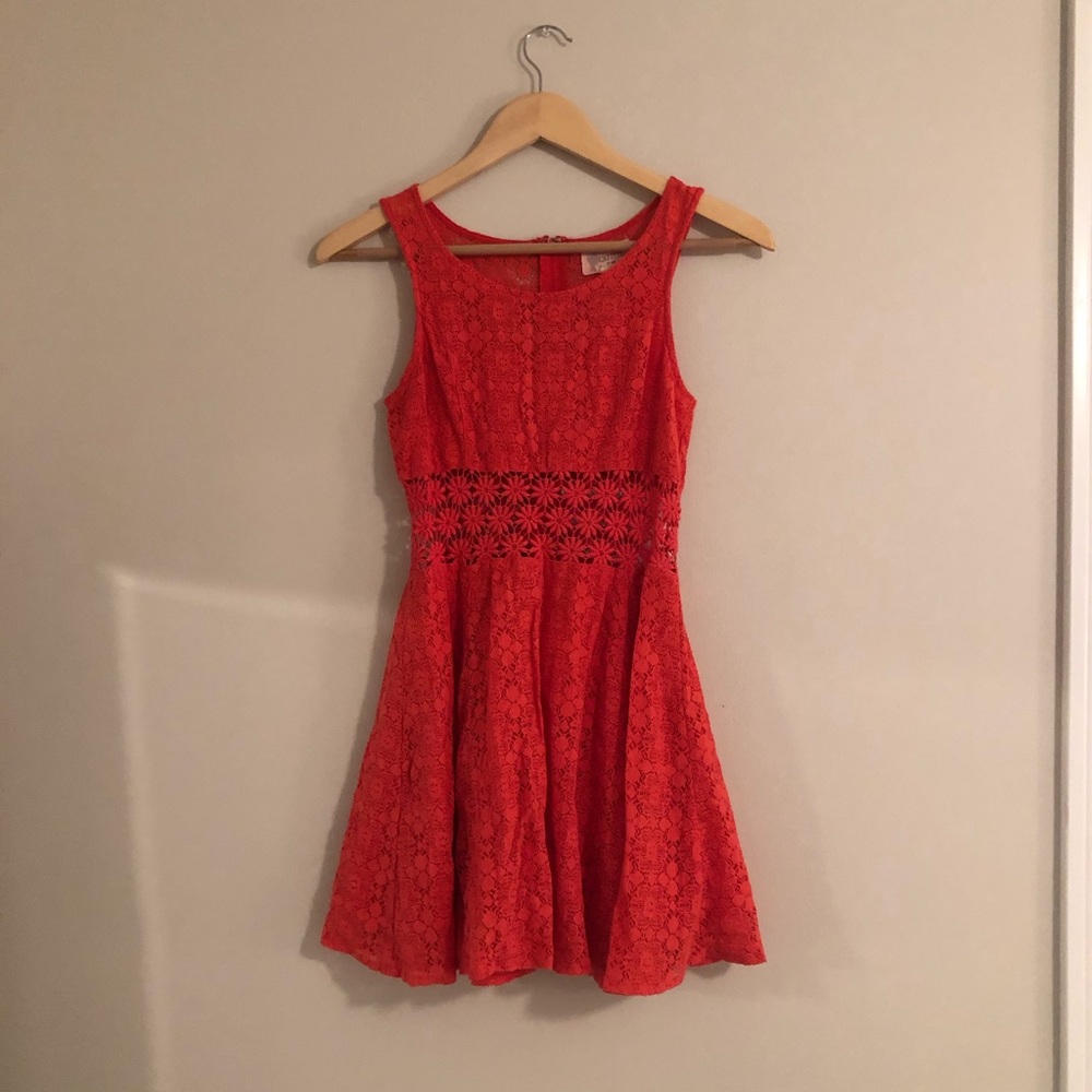 Coral Floral Dress